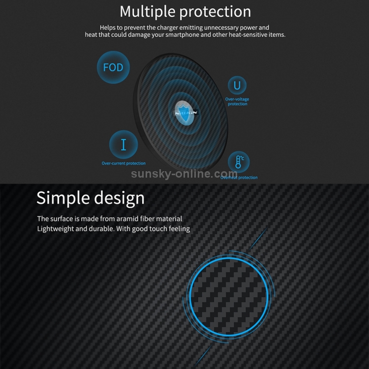 NILLKIN Power Flash Aramid Fiber Qi Standard Wireless Charger Charging Pad (Black) NILLKIN Power Flash Aramid Fiber Qi Standard Wireless Charger Charging Pad (Black)