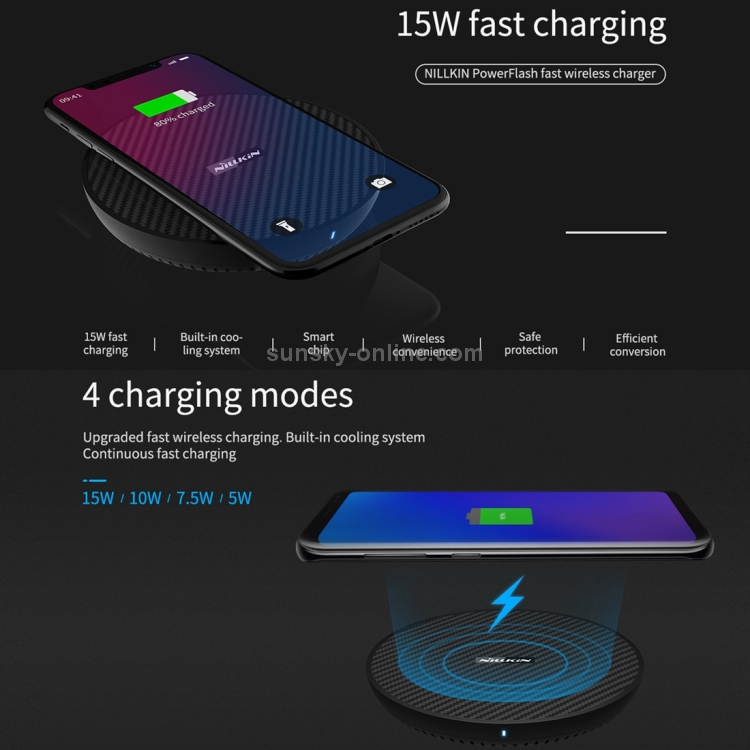 NILLKIN Power Flash Aramid Fiber Qi Standard Wireless Charger Charging Pad (Black) NILLKIN Power Flash Aramid Fiber Qi Standard Wireless Charger Charging Pad (Black)
