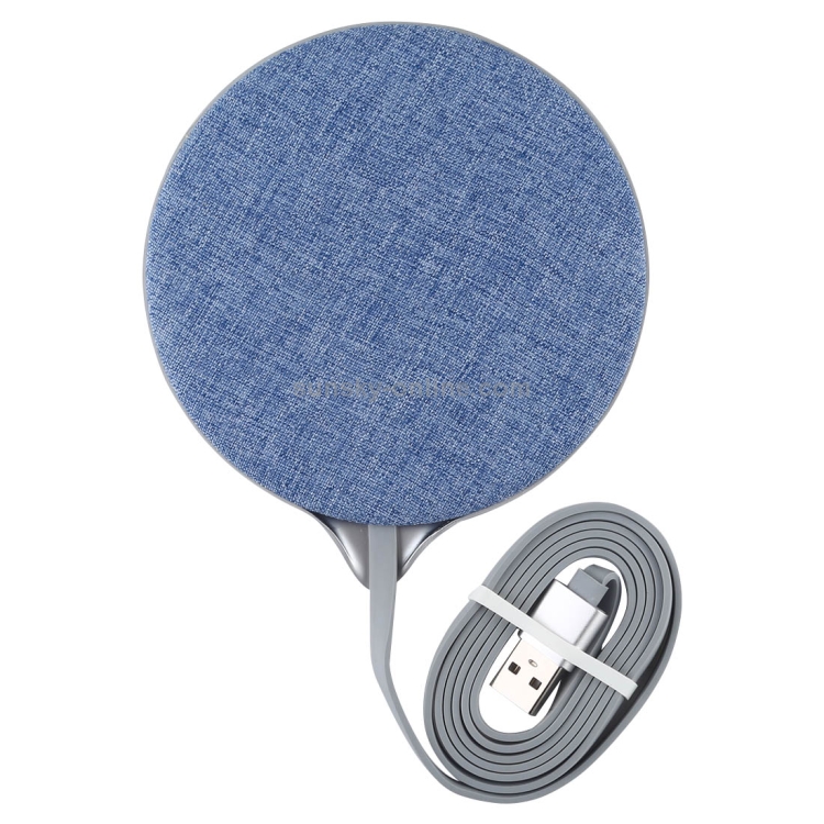 HAMTOD X10 10W Output General Aluminum Alloy + Cloth Materials Qi Standard Wireless Charger(Blue) HAMTOD X10 10W Output General Aluminum Alloy + Cloth Materials Qi Standard Wireless Charger(Blue)