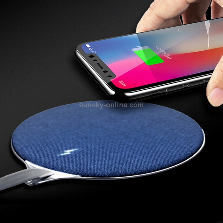 HAMTOD X10 10W Output General Aluminum Alloy + Cloth Materials Qi Standard Wireless Charger(Blue) HAMTOD X10 10W Output General Aluminum Alloy + Cloth Materials Qi Standard Wireless Charger(Blue)