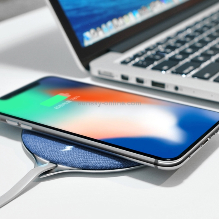HAMTOD X10 10W Output General Aluminum Alloy + Cloth Materials Qi Standard Wireless Charger(Blue) HAMTOD X10 10W Output General Aluminum Alloy + Cloth Materials Qi Standard Wireless Charger(Blue)