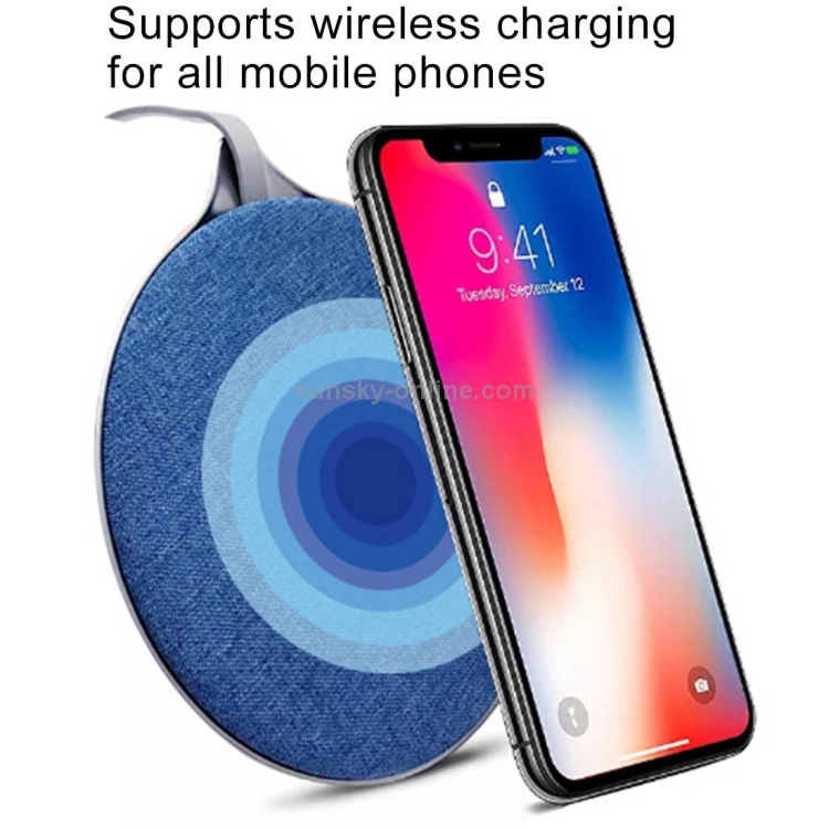 HAMTOD X10 10W Output General Aluminum Alloy + Cloth Materials Qi Standard Wireless Charger(Blue) HAMTOD X10 10W Output General Aluminum Alloy + Cloth Materials Qi Standard Wireless Charger(Blue)