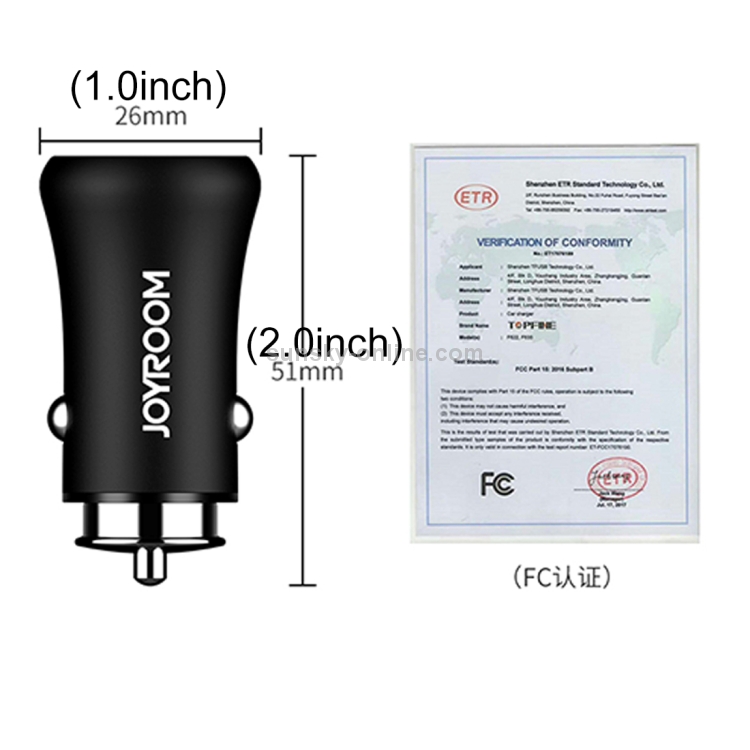 JOYROOM DC 12-24V Dual Ports USB 3.1A Mini Adapter Car Charger for Apple & Android Devices(Black) JOYROOM DC 12-24V Dual Ports USB 3.1A Mini Adapter Car Charger for Apple & Android Devices(Black)