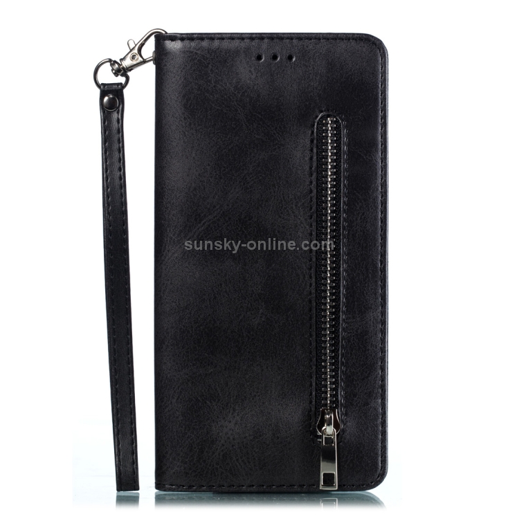 For iPhone 8 / 7 Calf Texture Zipper Magnetic Horizontal Flip Leather Case with Wallet & Holder & Card Slots(Black) For iPhone 8 / 7 Calf Texture Zipper Magnetic Horizontal Flip Leather Case with Wallet & Holder & Card Slots(Black)