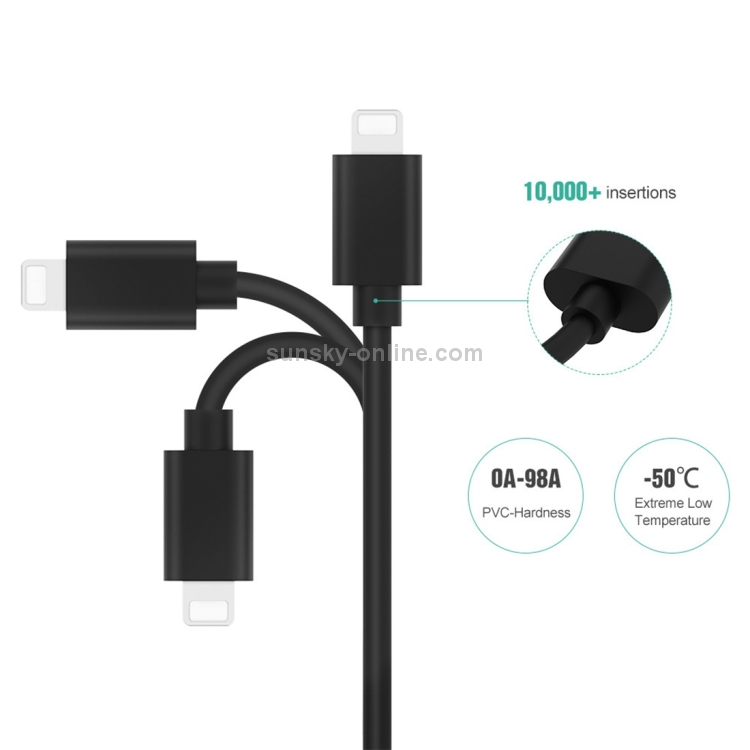 FLOVEME 1.5A 2m PVC + Aluminum Alloy Head USB to 8 Pin Data Sync Charging Cable FLOVEME 1.5A 2m PVC + Aluminum Alloy Head USB to 8 Pin Data Sync Charging Cable