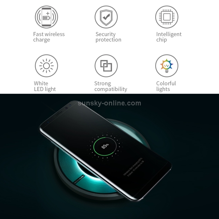NILLKIN 5V/2A 9V/1.7A Input Magic Disk 4 Smart Qi Standard Quick Wireless Charger with LED Indicator