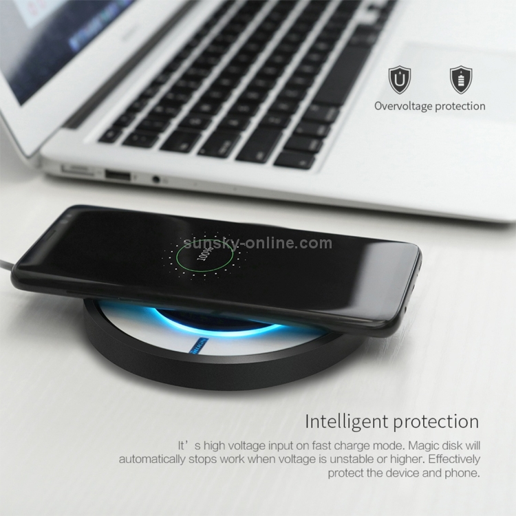 NILLKIN 5V/2A 9V/1.7A Input Magic Disk 4 Smart Qi Standard Quick Wireless Charger with LED Indicator