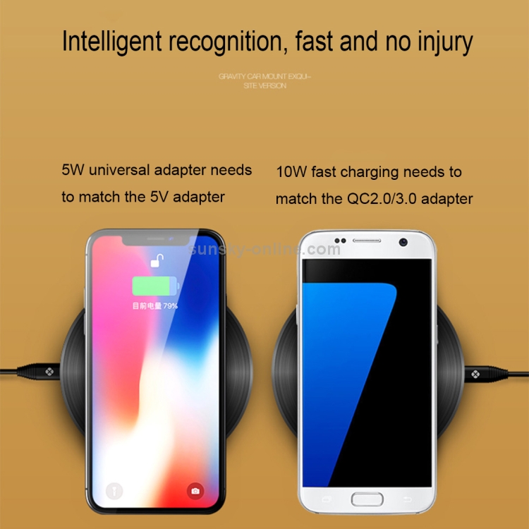 TOTUDESIGN 10W Black Gum Record Style Zinc Alloy + Aluminium Alloy Intelligent Qi Wireless Charger Charging Pad TOTUDESIGN 10W Black Gum Record Style Zinc Alloy + Aluminium Alloy Intelligent Qi Wireless Charger Charging Pad