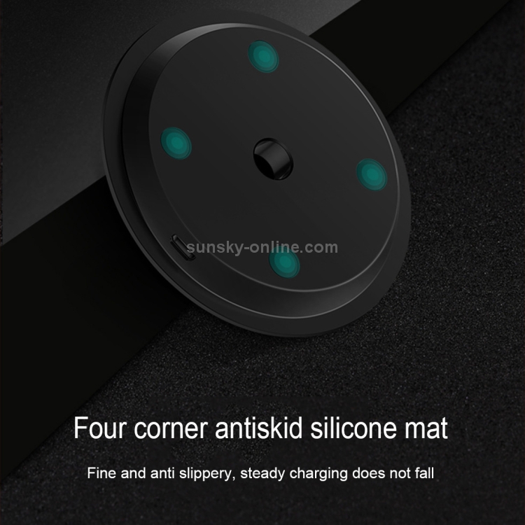 TOTUDESIGN 10W Black Gum Record Style Zinc Alloy + Aluminium Alloy Intelligent Qi Wireless Charger Charging Pad TOTUDESIGN 10W Black Gum Record Style Zinc Alloy + Aluminium Alloy Intelligent Qi Wireless Charger Charging Pad