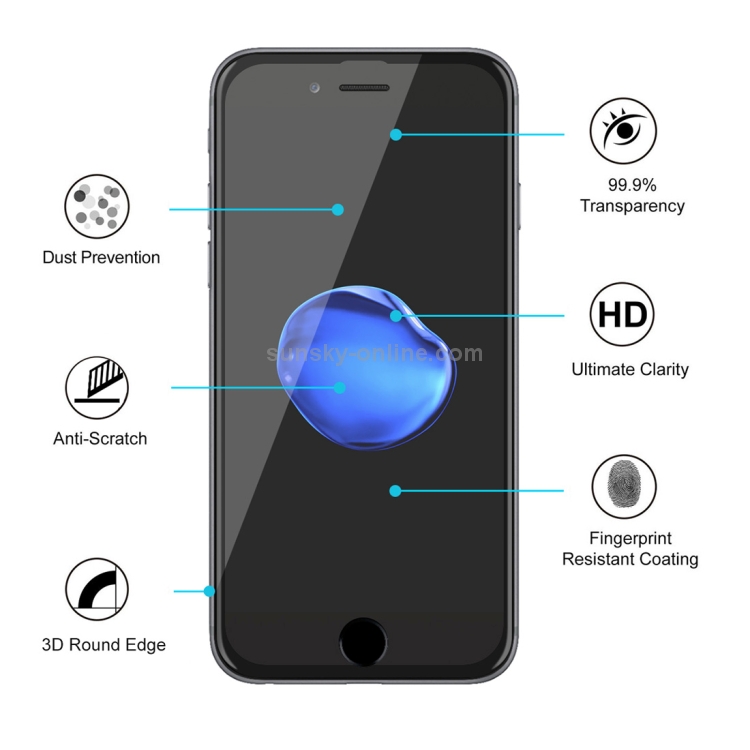 ENKAY Hat-Prince TPU Soft Edge 0.2mm 9H 6D Curved Edge Anti Blue-ray Full Screen Tempered Glass Film for iPhone SE 2020 / 8 / 7(Black) ENKAY Hat-Prince TPU Soft Edge 0.2mm 9H 6D Curved Edge Anti Blue-ray Full Screen Tempered Glass Film for iPhone SE 2020 / 8 / 7(Black)