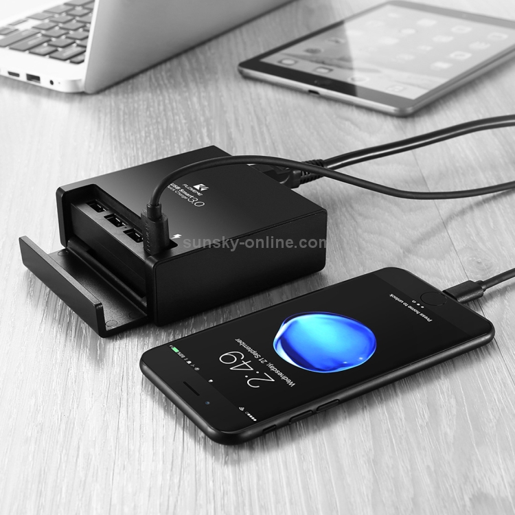 FLOVEME YXF64100 QC 3.0 4 Ports USB 40W 3A Max Desketop Charging Station Charger, US Plug FLOVEME YXF64100 QC 3.0 4 Ports USB 40W 3A Max Desketop Charging Station Charger, US Plug