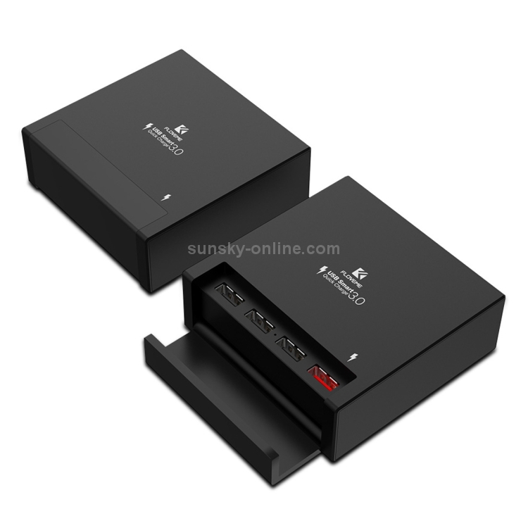 FLOVEME YXF64100 QC 3.0 4 Ports USB 40W 3A Max Desketop Charging Station Charger, US Plug FLOVEME YXF64100 QC 3.0 4 Ports USB 40W 3A Max Desketop Charging Station Charger, US Plug