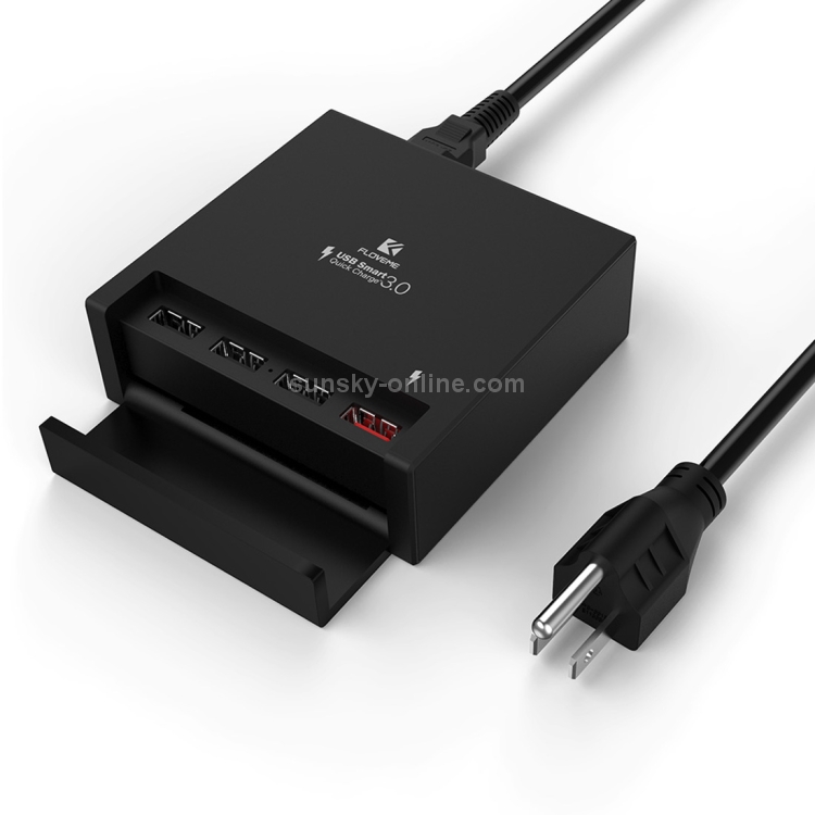FLOVEME YXF64100 QC 3.0 4 Ports USB 40W 3A Max Desketop Charging Station Charger, US Plug FLOVEME YXF64100 QC 3.0 4 Ports USB 40W 3A Max Desketop Charging Station Charger, US Plug