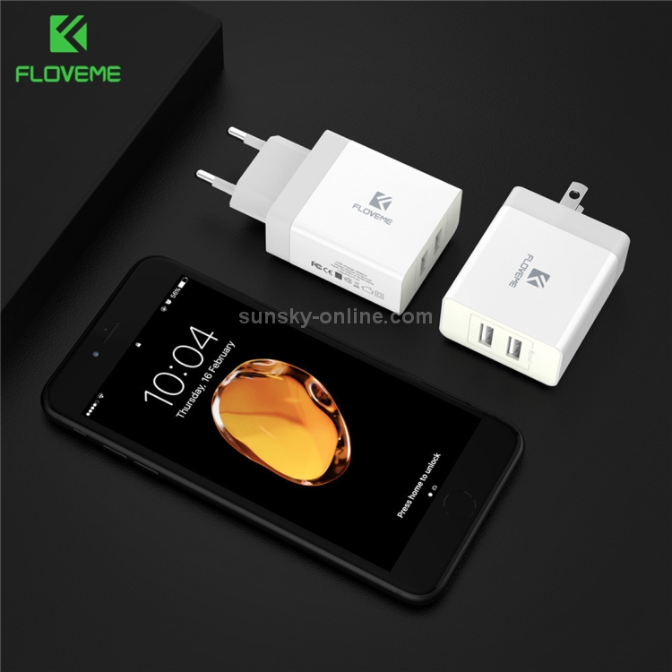 FLOVEME YXF66526 Dual USB Ports 5V 3.4A Power Adapter Travel Charger FLOVEME YXF66526 Dual USB Ports 5V 3.4A Power Adapter Travel Charger