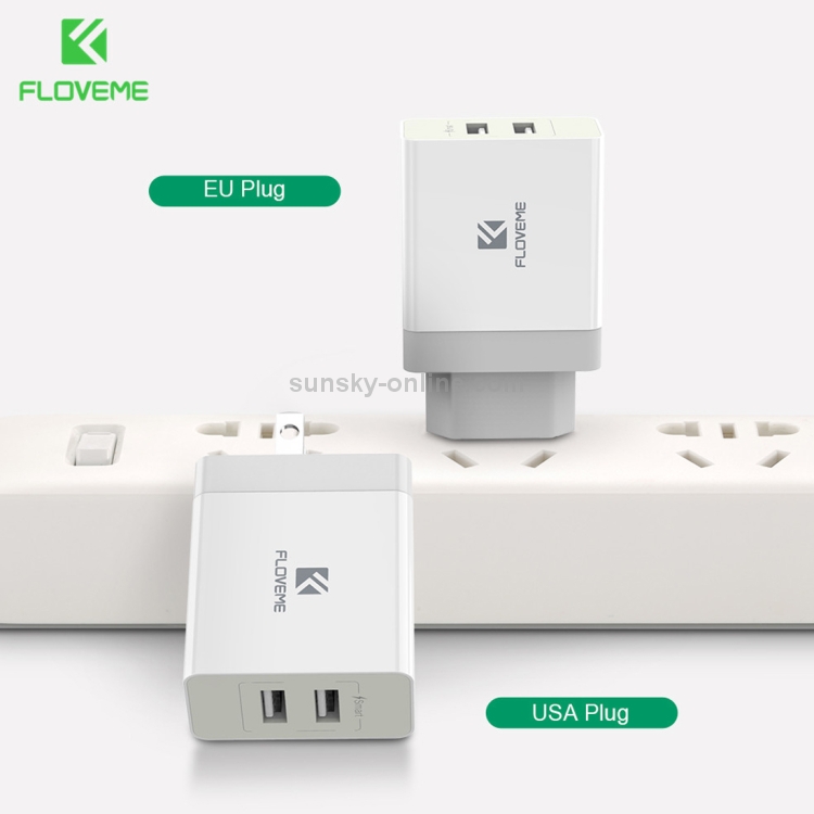 FLOVEME YXF66526 Dual USB Ports 5V 3.4A Power Adapter Travel Charger FLOVEME YXF66526 Dual USB Ports 5V 3.4A Power Adapter Travel Charger