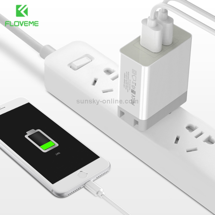 FLOVEME YXF66526 Dual USB Ports 5V 3.4A Power Adapter Travel Charger FLOVEME YXF66526 Dual USB Ports 5V 3.4A Power Adapter Travel Charger