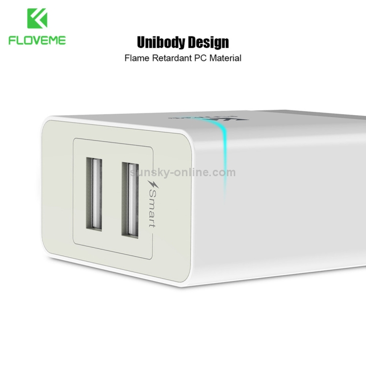 FLOVEME YXF66526 Dual USB Ports 5V 3.4A Power Adapter Travel Charger FLOVEME YXF66526 Dual USB Ports 5V 3.4A Power Adapter Travel Charger