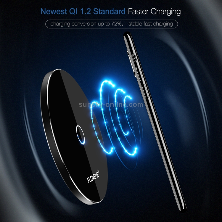 FLOVEME YXF93658 Slim Round Shape Intelligent Qi Wireless Charger Charging Pad