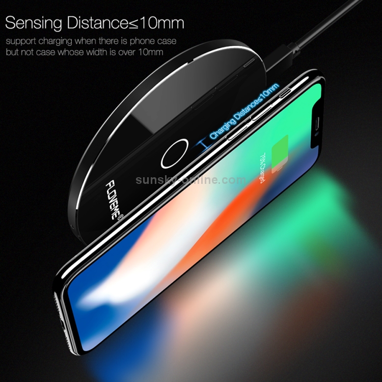 FLOVEME YXF93658 Slim Round Shape Intelligent Qi Wireless Charger Charging Pad