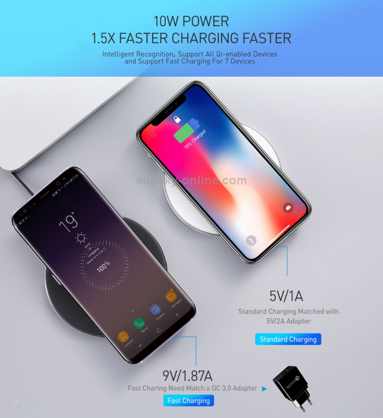 FLOVEME YXF113111 i-X Horizontal Paint 10W Qi Wireless Charger Charging Pad FLOVEME YXF113111 i-X Horizontal Paint 10W Qi Wireless Charger Charging Pad