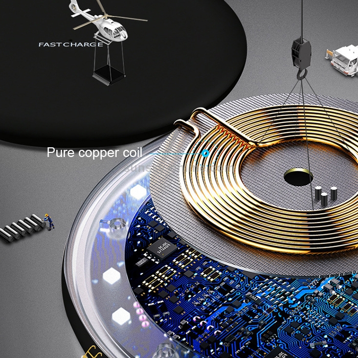 Ultra-Thin Round Crystal K9 Wireless Charger Qi Fast Charge Wireless Charging Base Transmitter(Black) Ultra-Thin Round Crystal K9 Wireless Charger Qi Fast Charge Wireless Charging Base Transmitter(Black)