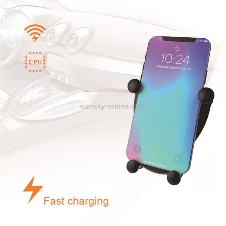 W4 QI Fast Wireless Charger Car Charger Cartoon Mobile Phone Holder (Black) W4 QI Fast Wireless Charger Car Charger Cartoon Mobile Phone Holder (Black)