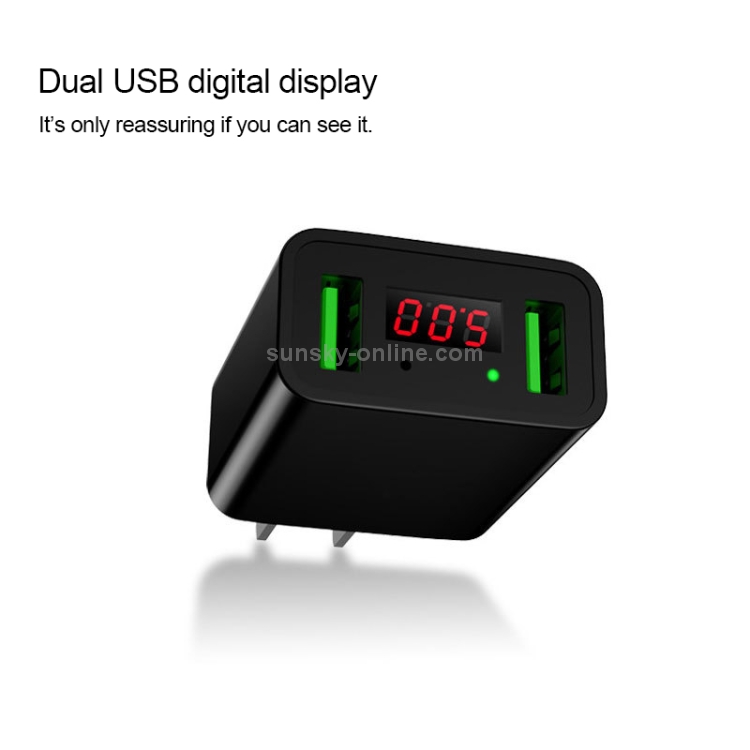 CYKE HKL-USB39 11W 5V / 2.2A Dual USB Travel Charger with Smart Digital Display, EU Plug (White) CYKE HKL-USB39 11W 5V / 2.2A Dual USB Travel Charger with Smart Digital Display, EU Plug (White)
