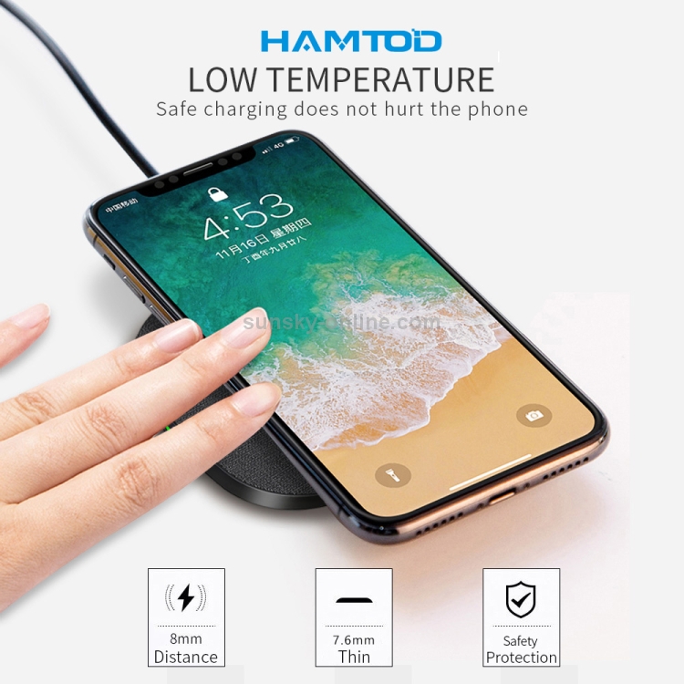 HAMTOD M10 Desktop Intelligent 10W Qi Standard / QC3.0 Wireless Charger Charging Pad (Black) HAMTOD M10 Desktop Intelligent 10W Qi Standard / QC3.0 Wireless Charger Charging Pad (Black)