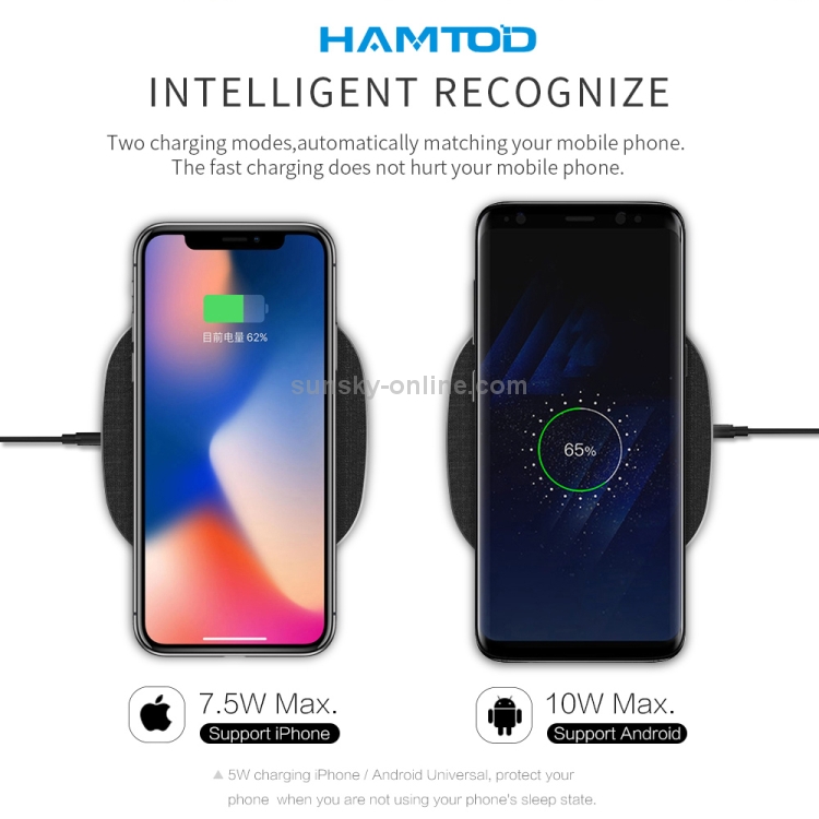 HAMTOD M10 Desktop Intelligent 10W Qi Standard / QC3.0 Wireless Charger Charging Pad (Black) HAMTOD M10 Desktop Intelligent 10W Qi Standard / QC3.0 Wireless Charger Charging Pad (Black)