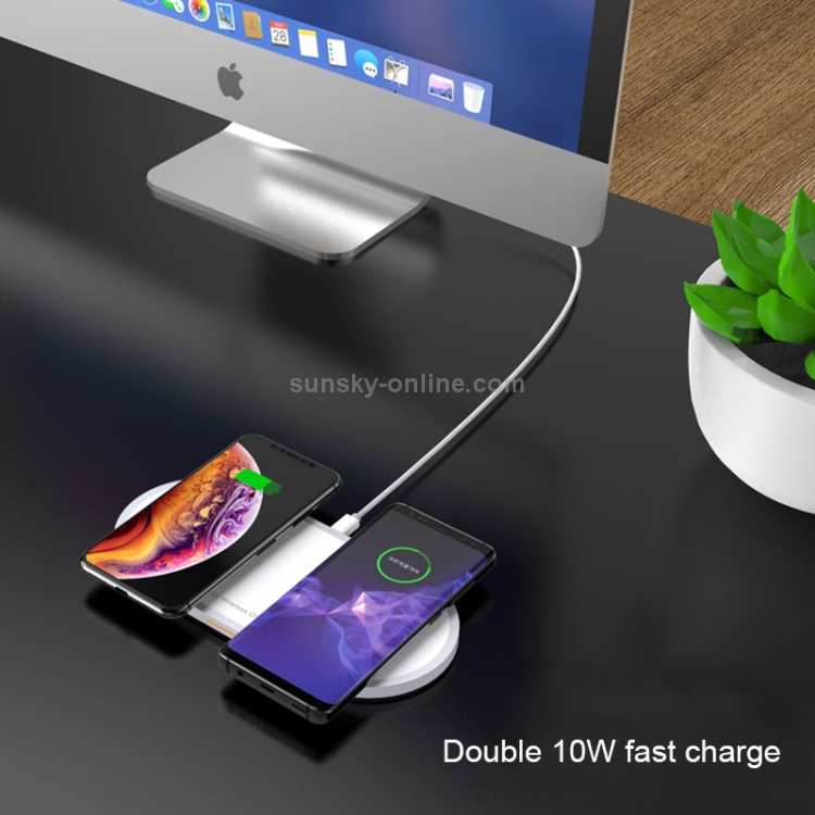 W31 2 in 1 QI Standard Dual Charge Wireless Charger for Mobile Phone & AirPods(White) W31 2 in 1 QI Standard Dual Charge Wireless Charger for Mobile Phone & AirPods(White)