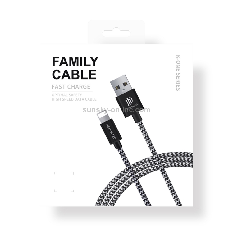 DUX DUCIS 0.25m 2A USB to 8 Pin Braided Data Cable DUX DUCIS 0.25m 2A USB to 8 Pin Braided Data Cable