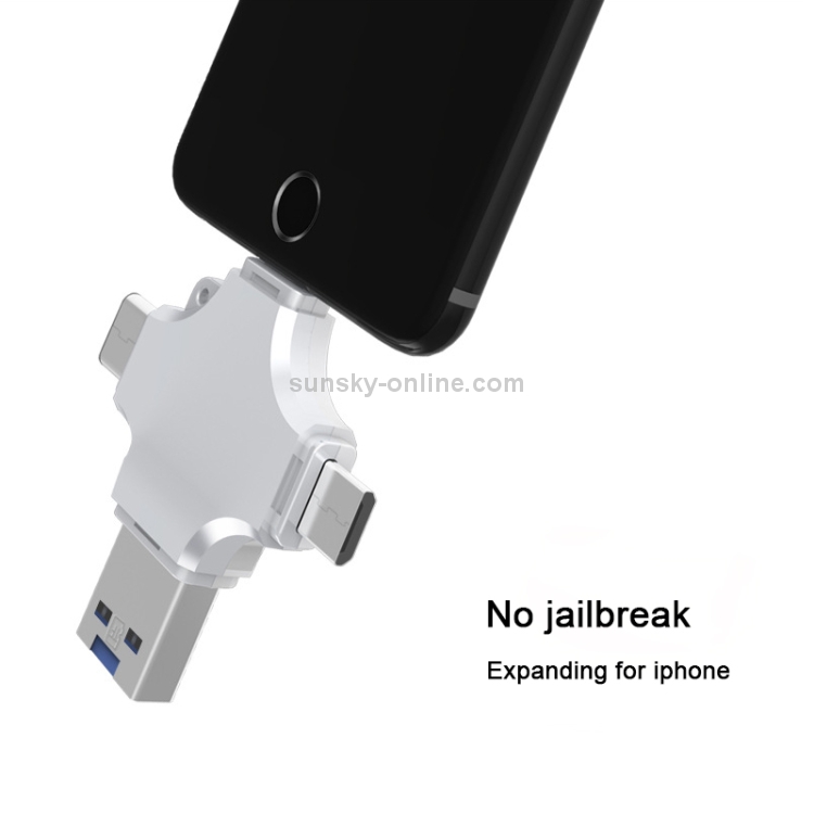 4 in 1 USB 2.0 & Micro USB & USB-C / Type-C & 8 Pin TF Card Reader(Black) 4 in 1 USB 2.0 & Micro USB & USB-C / Type-C & 8 Pin TF Card Reader(Black)