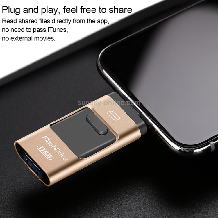 128GB USB 3.0 + 8 Pin + Mirco USB Android iPhone Computer Dual-use Metal Flash Drive (Rose Gold) 128GB USB 3.0 + 8 Pin + Mirco USB Android iPhone Computer Dual-use Metal Flash Drive (Rose Gold)