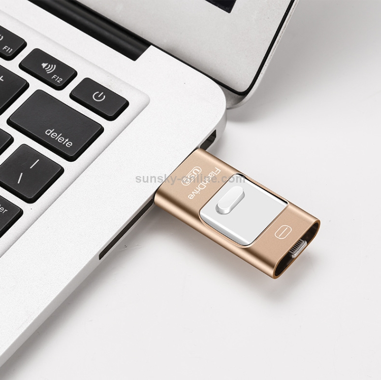 128GB USB 3.0 + 8 Pin + Mirco USB Android iPhone Computer Dual-use Metal Flash Drive (Rose Gold) 128GB USB 3.0 + 8 Pin + Mirco USB Android iPhone Computer Dual-use Metal Flash Drive (Rose Gold)