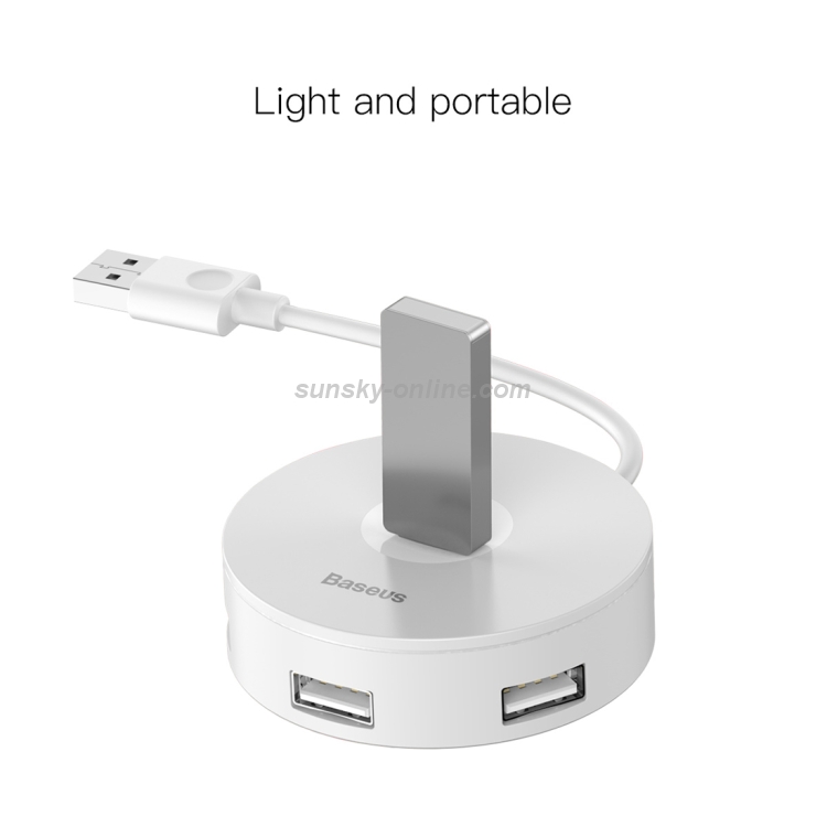 Baseus Round Box 4 In 1 USB Plug HUB Intelligent Converter, Length : 1m(White) Baseus Round Box 4 In 1 USB Plug HUB Intelligent Converter, Length : 1m(White)