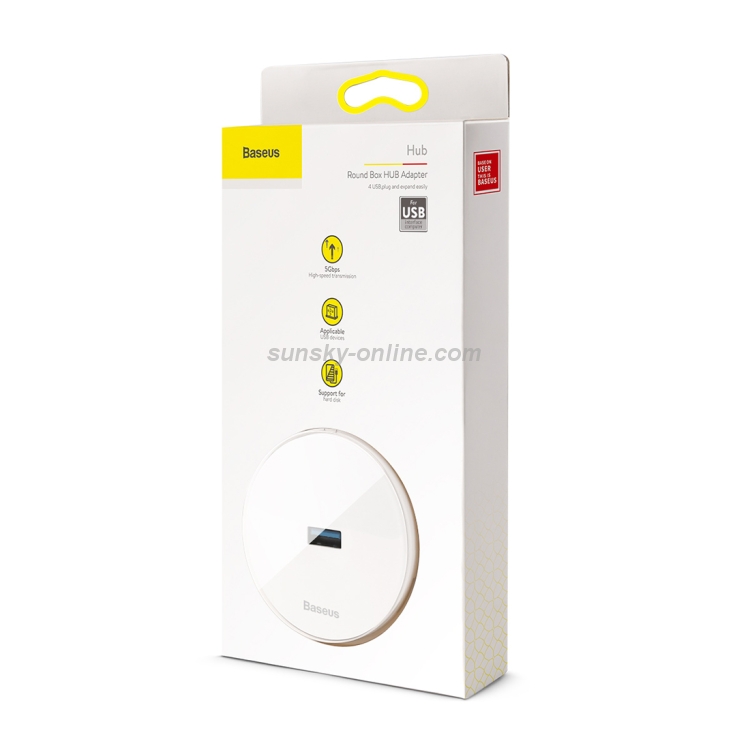 Baseus Round Box 4 In 1 USB Plug HUB Intelligent Converter, Length : 1m(White) Baseus Round Box 4 In 1 USB Plug HUB Intelligent Converter, Length : 1m(White)