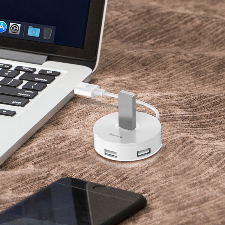 Baseus Round Box 4 In 1 USB Plug HUB Intelligent Converter, Length : 1m(White) Baseus Round Box 4 In 1 USB Plug HUB Intelligent Converter, Length : 1m(White)