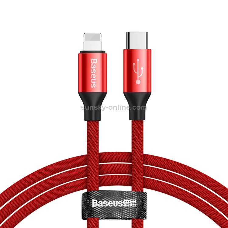 Baseus 5V 2A USB-C / Type-C to 8 Pin Fast Charging Cable, Length : 2m(Red) Baseus 5V 2A USB-C / Type-C to 8 Pin Fast Charging Cable, Length : 2m(Red)