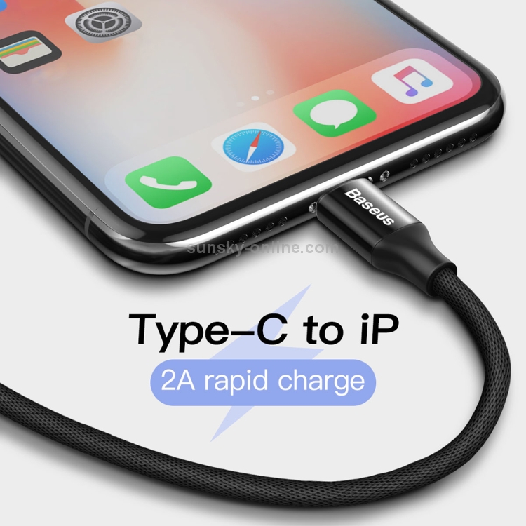 Baseus 5V 2A USB-C / Type-C to 8 Pin Fast Charging Cable, Length : 2m(Red) Baseus 5V 2A USB-C / Type-C to 8 Pin Fast Charging Cable, Length : 2m(Red)