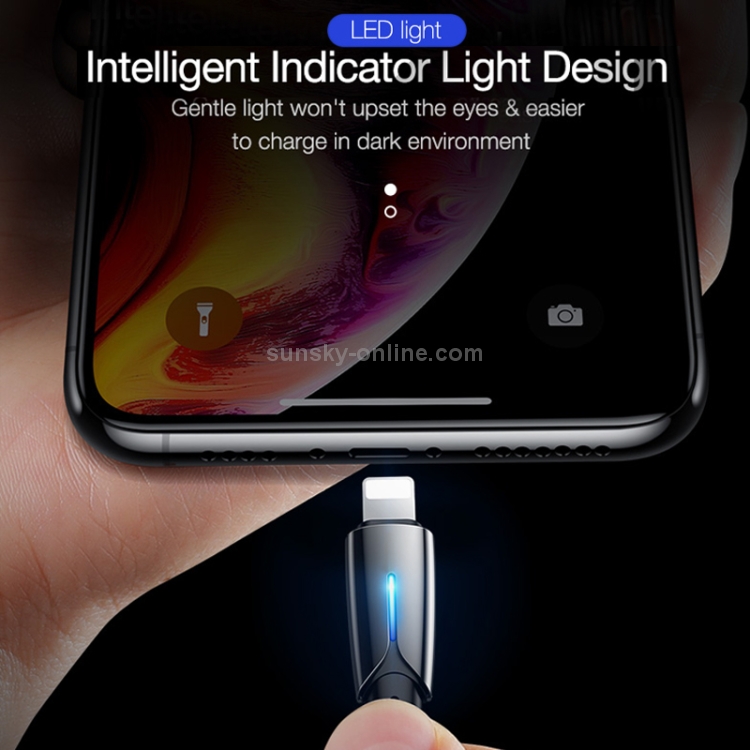 CAFELE 8 Pin to USB Kirsite Charging Cable with Intelligent Indicator Light, Length: 1.8m (Red) CAFELE 8 Pin to USB Kirsite Charging Cable with Intelligent Indicator Light, Length: 1.8m (Red)