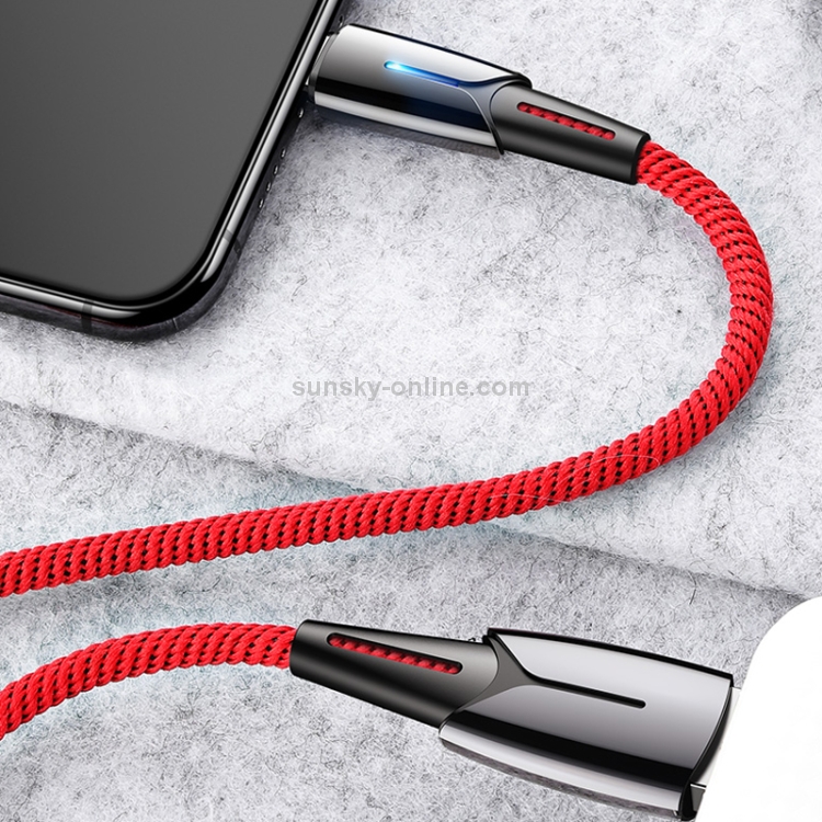 CAFELE 8 Pin to USB Kirsite Charging Cable with Intelligent Indicator Light, Length: 1.8m (Red) CAFELE 8 Pin to USB Kirsite Charging Cable with Intelligent Indicator Light, Length: 1.8m (Red)