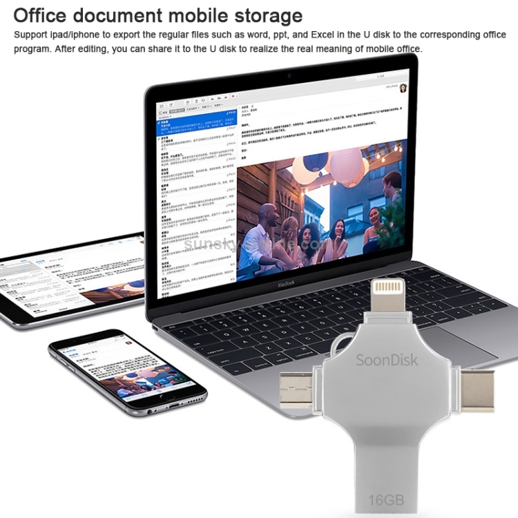 4 in 1 16GB USB 3.0 + 8 Pin + Mirco USB + USB-C / Type-C Dual-use Flash Drive with OTG Function 4 in 1 16GB USB 3.0 + 8 Pin + Mirco USB + USB-C / Type-C Dual-use Flash Drive with OTG Function