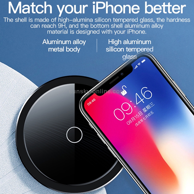 TOTUDESIGN CACW-031 Lighting Series Ⅱ 10W Quick Charge Qi Standard Wireless Charger(Black) TOTUDESIGN CACW-031 Lighting Series Ⅱ 10W Quick Charge Qi Standard Wireless Charger(Black)