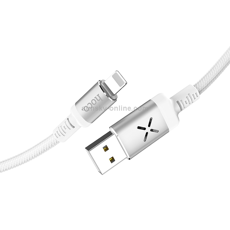hoco U63 8 Pin to USB Voice Activation Flashing Charging Data Cable, Length: 1.2m(White) hoco U63 8 Pin to USB Voice Activation Flashing Charging Data Cable, Length: 1.2m(White)