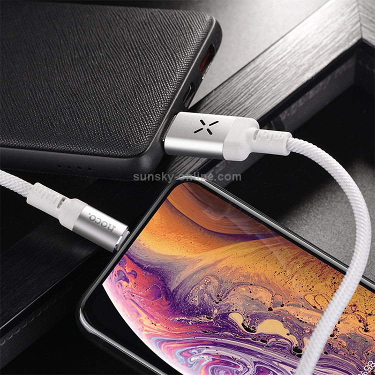 hoco U63 8 Pin to USB Voice Activation Flashing Charging Data Cable, Length: 1.2m(White) hoco U63 8 Pin to USB Voice Activation Flashing Charging Data Cable, Length: 1.2m(White)