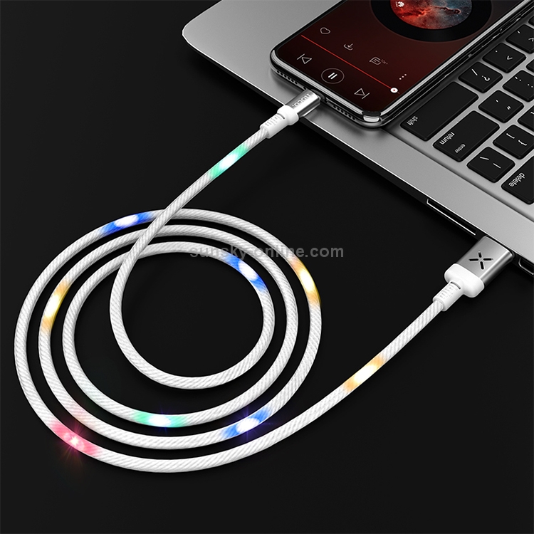 hoco U63 8 Pin to USB Voice Activation Flashing Charging Data Cable, Length: 1.2m(White) hoco U63 8 Pin to USB Voice Activation Flashing Charging Data Cable, Length: 1.2m(White)