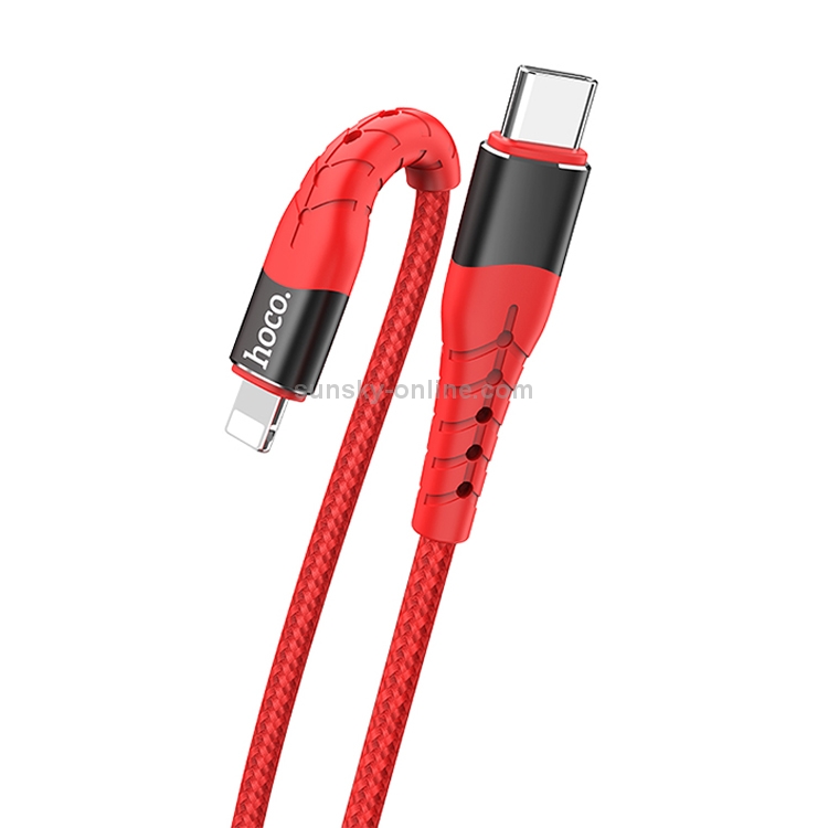 hoco U64 Type-C / USB-C to 8 Pin PD Fast Charging Data Cable, Length: 1.2m (Red) hoco U64 Type-C / USB-C to 8 Pin PD Fast Charging Data Cable, Length: 1.2m (Red)