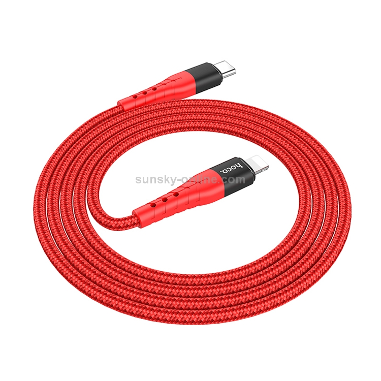 hoco U64 Type-C / USB-C to 8 Pin PD Fast Charging Data Cable, Length: 1.2m (Red) hoco U64 Type-C / USB-C to 8 Pin PD Fast Charging Data Cable, Length: 1.2m (Red)