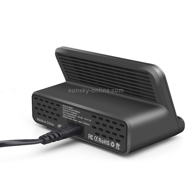 828W 7 in 1 60W QC 3.0 USB Interface + 4 USB Ports + USB-C / Type-C Interface + Wireless Charging Multi-function Charger with Mobile Phone Holder Function, UK Plug(White) 828W 7 in 1 60W QC 3.0 USB Interface + 4 USB Ports + USB-C / Type-C Interface + Wireless Charging Multi-function Charger with Mobile Phone Holder Function, UK Plug(White)