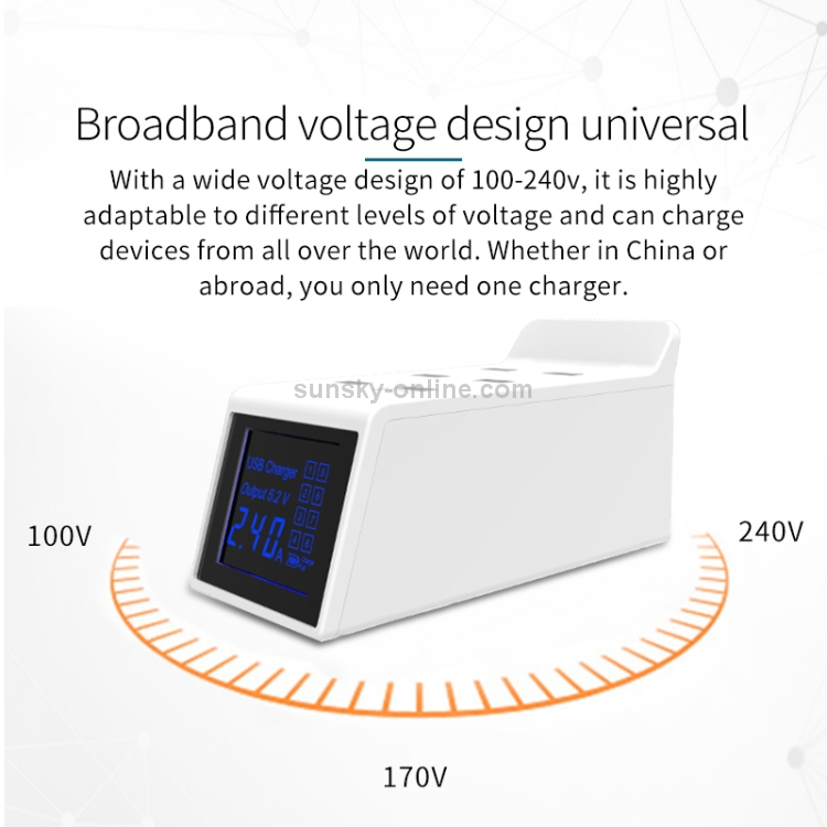 CDA31 40W QC 3.0 USB + 5 USB Ports Multi-function Charger with LED Display, AU Plug CDA31 40W QC 3.0 USB + 5 USB Ports Multi-function Charger with LED Display, AU Plug